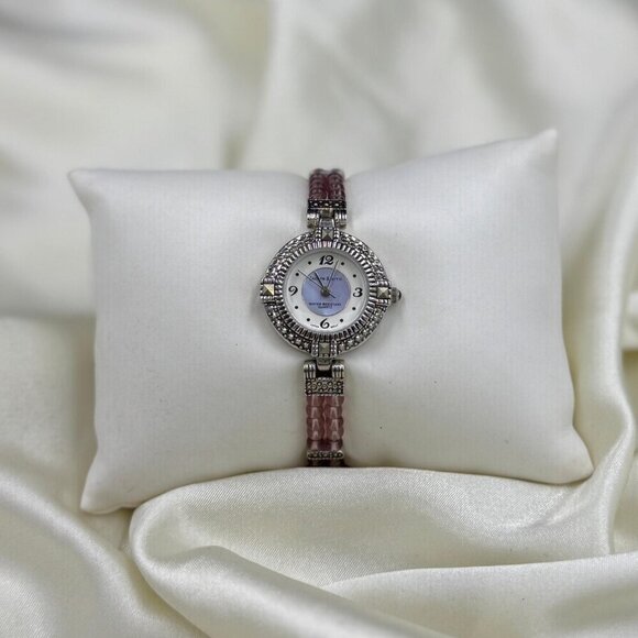 Vintage Y2K Watch Purple Beaded Band Silver Face Water Resistant Quartz - Picture 4 of 9